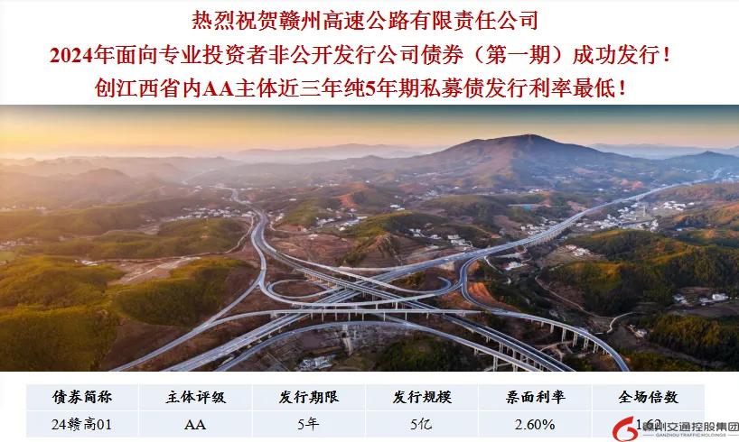 喜報！贛州交控集團接連在資本市場發行債券成功！